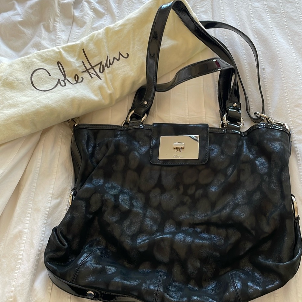 Cole Haan Capeton Devin Black Nubuck Leather Totebag